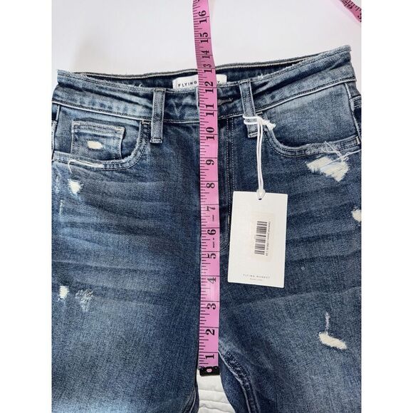 Flying Monkey Jeans High Rise Mom Jeans Distressed Ripped Stretch 90s Ankle 24 - Picture 13 of 16